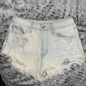 destroyed light wash Jean shorts size M
